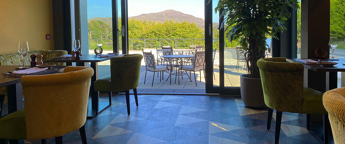 Enjoy stunning sea views from Taransay House Luxury Bed and Breakfast restaurant