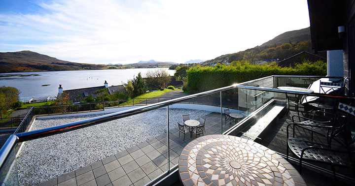 Enjoy stunning sea views from Taransay House Luxury Guest House Accommodation balcony