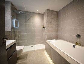 Enjoy spacious modern bathrooms at Taransay House Luxury accommodation in Portree