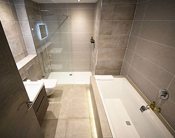 Taransay House luxury accommodation in Portree contains spacious modern bathrooms